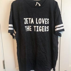 Zeta Loves the Tigers ZTA Tshirt Jersey
